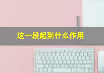 这一段起到什么作用