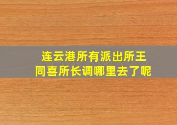 连云港所有派出所王同喜所长调哪里去了呢