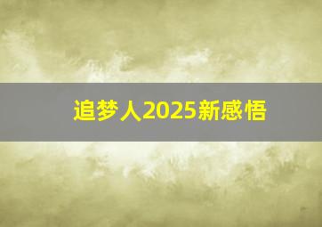 追梦人2025新感悟