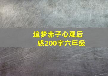 追梦赤子心观后感200字六年级