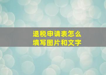 退税申请表怎么填写图片和文字