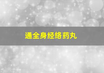 通全身经络药丸