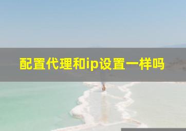 配置代理和ip设置一样吗