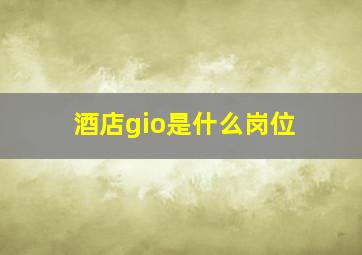 酒店gio是什么岗位