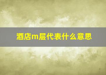 酒店m层代表什么意思