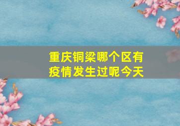 重庆铜梁哪个区有疫情发生过呢今天