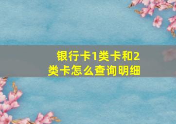 银行卡1类卡和2类卡怎么查询明细