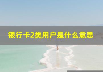 银行卡2类用户是什么意思