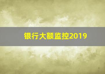 银行大额监控2019