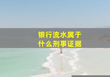 银行流水属于什么刑事证据