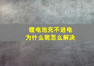 锂电池充不进电为什么呢怎么解决