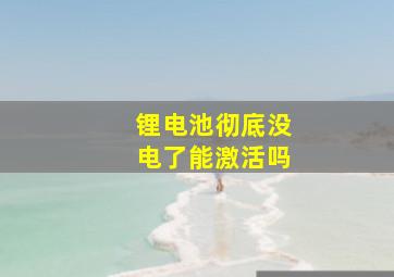 锂电池彻底没电了能激活吗