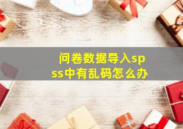 问卷数据导入spss中有乱码怎么办