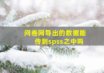 问卷网导出的数据能传到spss之中吗