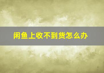 闲鱼上收不到货怎么办