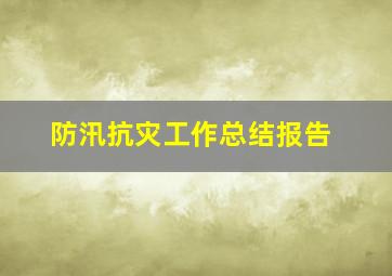 防汛抗灾工作总结报告