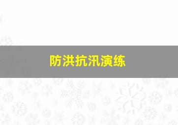 防洪抗汛演练