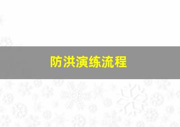 防洪演练流程