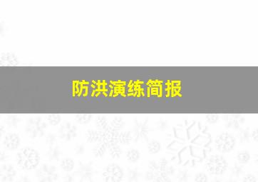 防洪演练简报