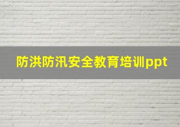 防洪防汛安全教育培训ppt