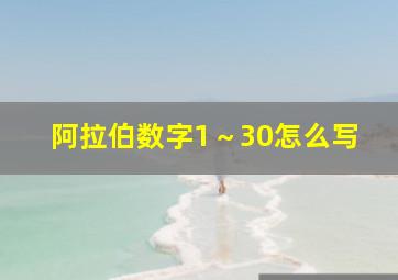 阿拉伯数字1～30怎么写