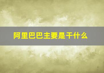 阿里巴巴主要是干什么