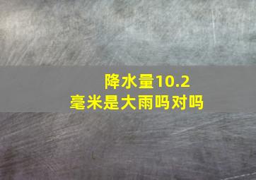 降水量10.2毫米是大雨吗对吗