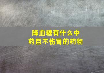 降血糖有什么中药且不伤胃的药物