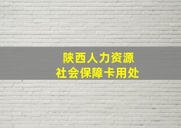 陕西人力资源社会保障卡用处