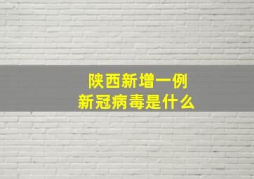 陕西新增一例新冠病毒是什么