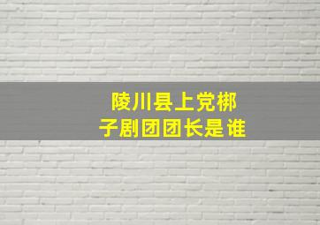 陵川县上党梆子剧团团长是谁