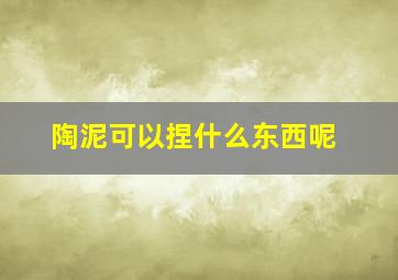 陶泥可以捏什么东西呢