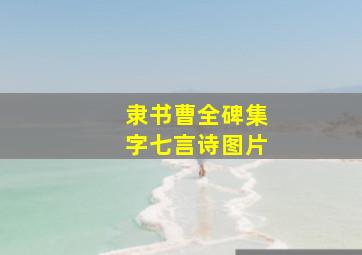 隶书曹全碑集字七言诗图片