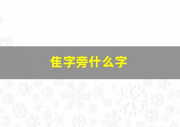 隹字旁什么字