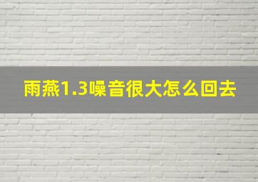 雨燕1.3噪音很大怎么回去