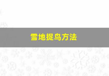 雪地捉鸟方法