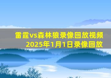 雷霆vs森林狼录像回放视频2025年1月1日录像回放