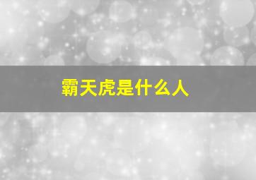 霸天虎是什么人