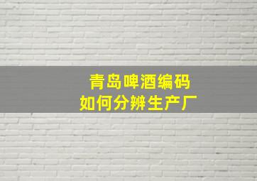 青岛啤酒编码如何分辨生产厂