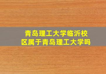 青岛理工大学临沂校区属于青岛理工大学吗