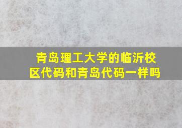 青岛理工大学的临沂校区代码和青岛代码一样吗