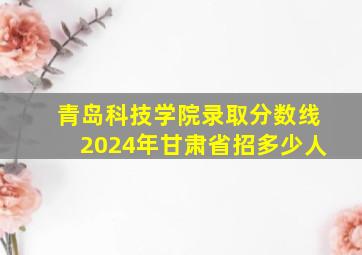 青岛科技学院录取分数线2024年甘肃省招多少人