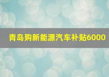 青岛购新能源汽车补贴6000