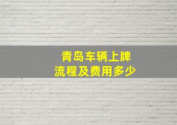 青岛车辆上牌流程及费用多少