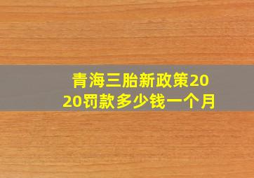 青海三胎新政策2020罚款多少钱一个月