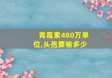 青霉素480万单位,头孢要输多少