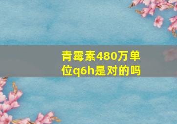 青霉素480万单位q6h是对的吗