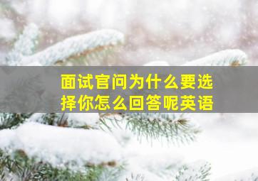 面试官问为什么要选择你怎么回答呢英语