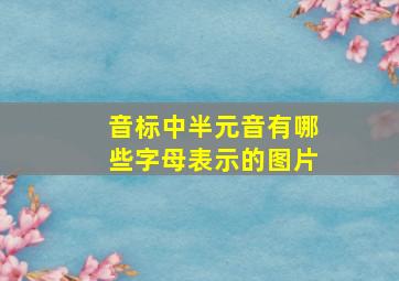 音标中半元音有哪些字母表示的图片