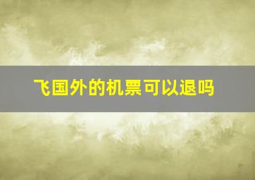 飞国外的机票可以退吗